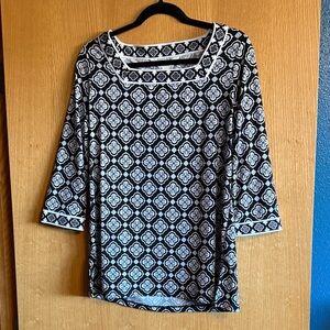 Magnolia Black and White Geometric Blouse